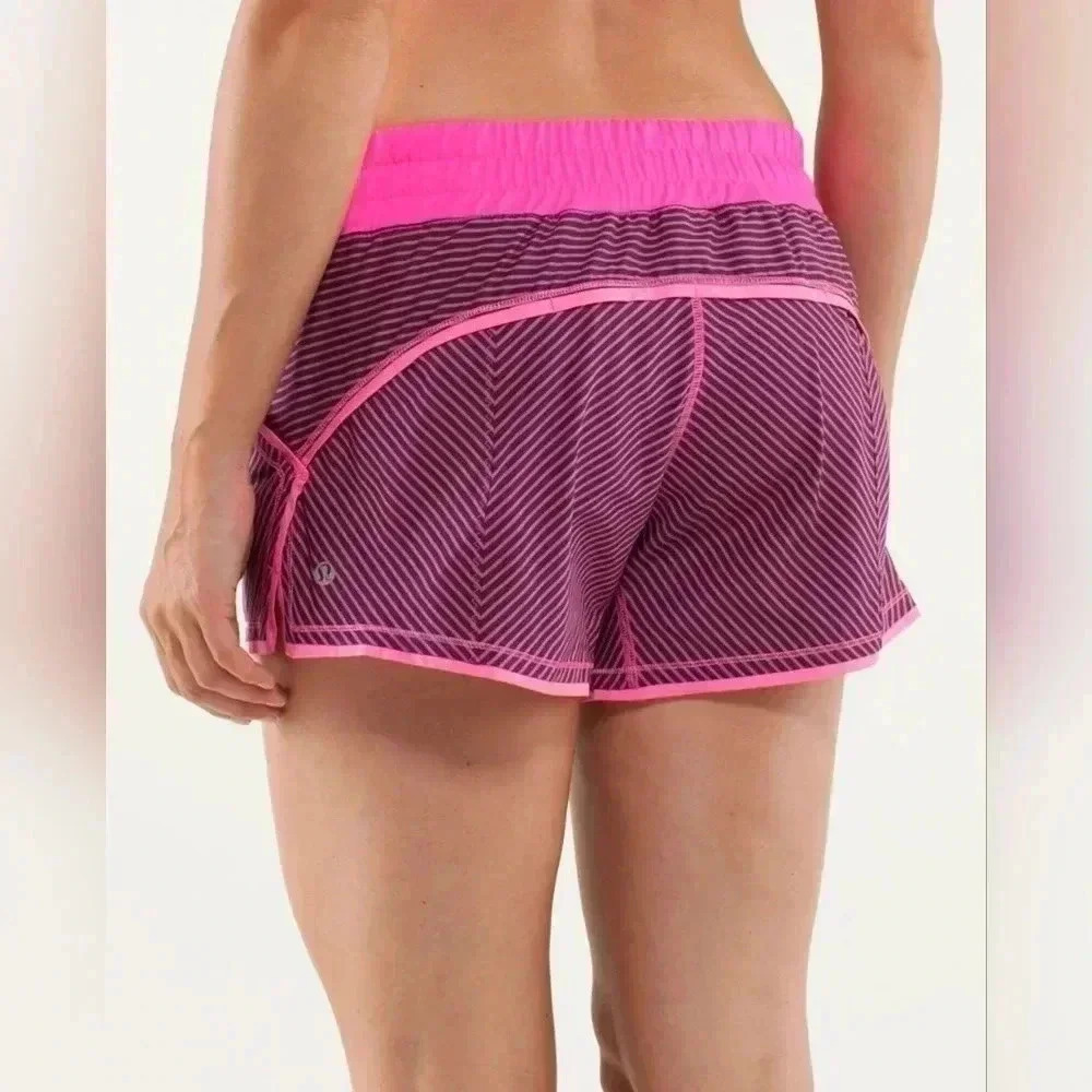 Lululemon Shake & Break ShortHyper Stripe Raspberry Glo Light / Raspberry Glo L - Picture 9 of 15